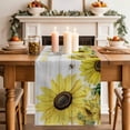 thumbnail image 2 of Table Runner 72 Inches Long for Kitchen Dining, Sunflowers Dresser Scarf Farmhouse, Dining Table Decorations for Wedding/Parties, Country Spring Botanical Flowers Bee Wooden 18 x 72 In, 2 of 8