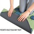 thumbnail image 3 of Green Dinosaurs Bones Pattern Hot Yoga Mat Towel Non Slip for Hot Yoga - Quick-Drying Yoga Mat Cover with 4 Corner Pockets with Travel Bag - Hot Yoga Towel Non Slip 70"x26", 3 of 6