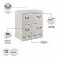 thumbnail image 3 of Bush Furniture Saratoga Executive Desk with Storage Set in Linen White Oak, 3 of 10