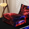 thumbnail image 6 of Homewish Red Blue Lightning Zipper Twin Comforter Sets with Fitted Sheet and 2 Pillowcases,Aesthetic Artwork Zipper Bedding Set,Black Reversible,4pcs, 6 of 8