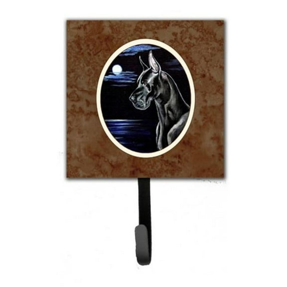Black Great Dane in the Moonlight Leash or Key Holder