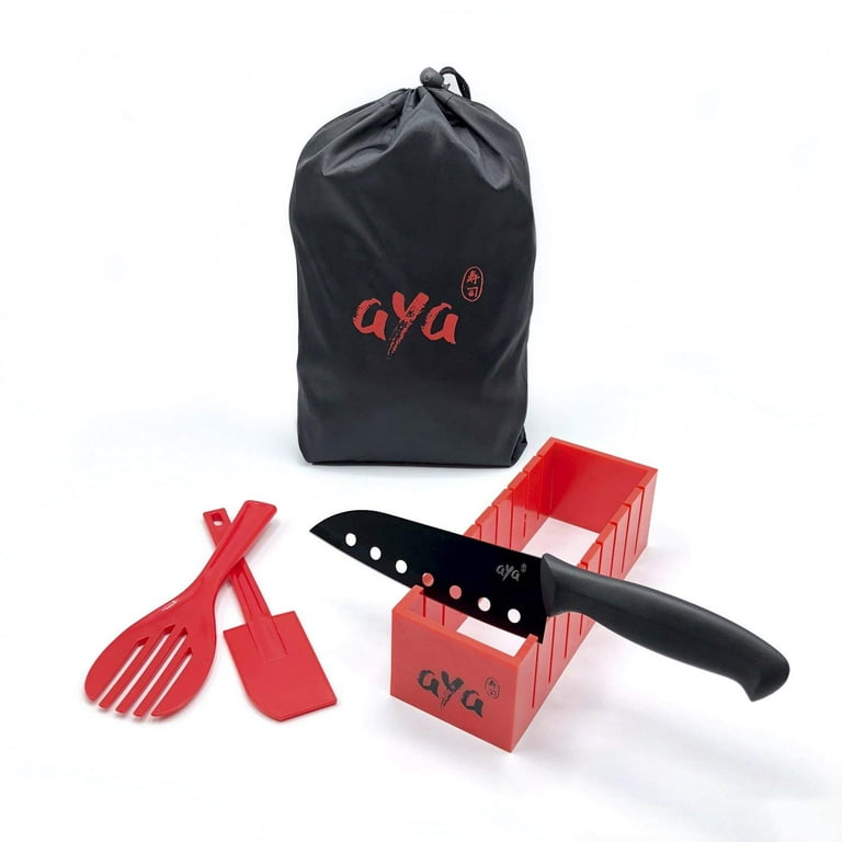 aya Sushi Making Kit Bamboo Kit 2, Complete with Sushi Chef Knife, Online  Video Tutorials, 2 Rolling Mats, Paddle, Spreader, 5 Pairs of Fiberglass