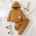 thumbnail image 2 of ameIAEA Toddler Baby Boy Girl Fall Winter Outfits Long Sleeve Hoodie Sweatshirt Joggers Pant Set, 2 of 7