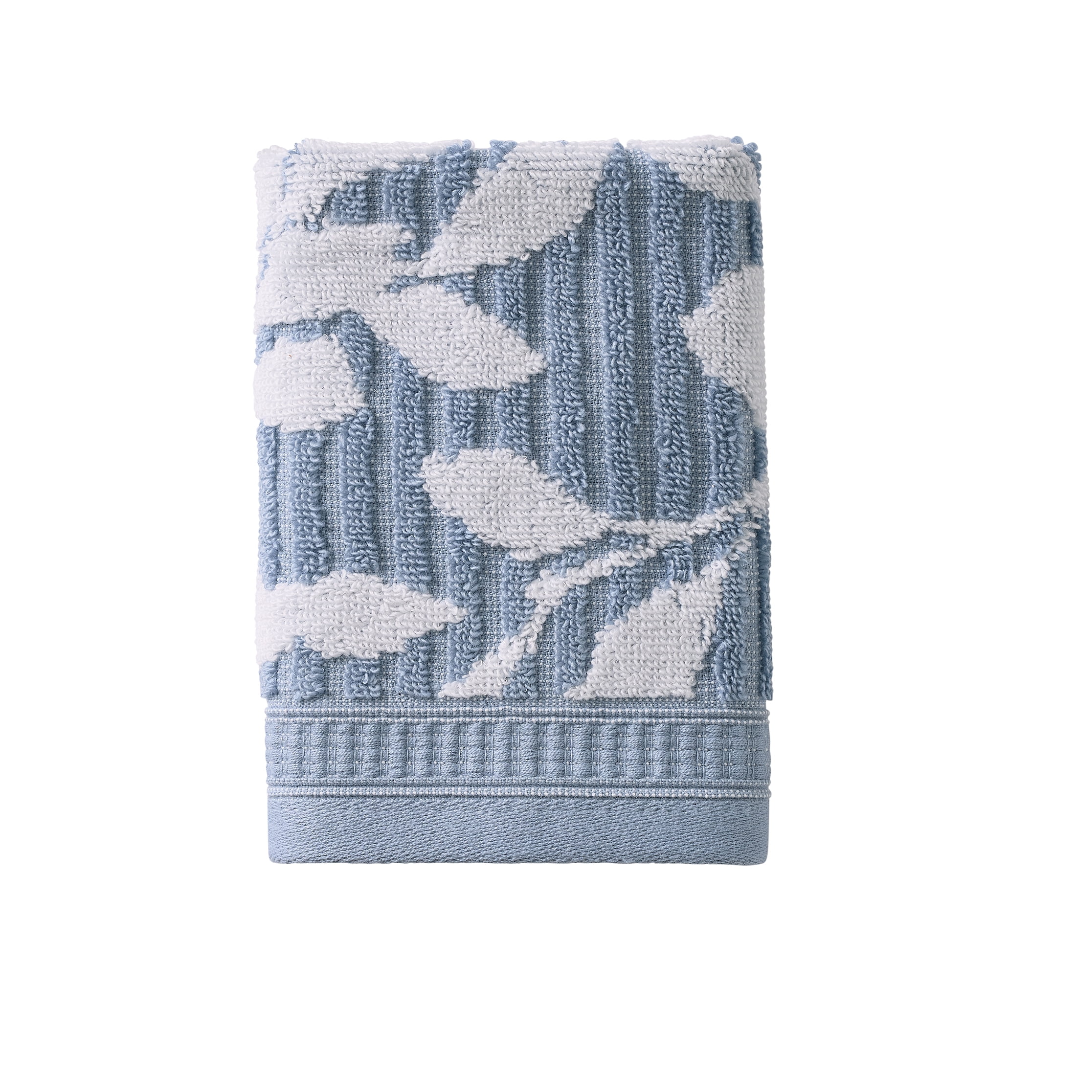 Better Homes & Gardens Signature Soft Floral 6 Piece Towel Set,Blue Silver/Arctic White