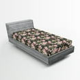 thumbnail image 2 of Ambesonne Rosetta Fitted Sheet, Nostalgic Floral Print Boho, Twin Size, Pale Pink Jade Green, 2 of 5