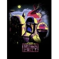 thumbnail image 2 of Junior's Star Wars: The Book of Boba Fett Cad Bane vs Shand, Djarin, & Boba Fett  Graphic Tee Black 2X Large, 2 of 3