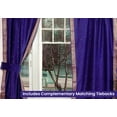 thumbnail image 2 of Lined Ring Top Sari Curtains 43" W X 96" L matching tiebacks- Handcrafted Purple Indian Drapes with Lining, Offering Privacy and Insulation for Living Room/Bedroom/Dining Room, Sold in Pairs, 2 of 6