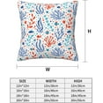 thumbnail image 2 of Ocean Seagrass Coral Fish Throw Pillow Covers Soft Square Cushion Pillowcase Set of 2 for Sofa Couch Home Decor 18 X 18 in, 2 of 6