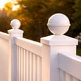 thumbnail image 2 of Classy Caps 5x5 Ball Post Cap - Fits 5"x5" Posts - White Vinyl (PVC), 2 of 4