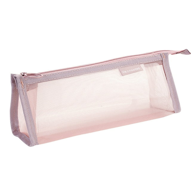 Meitianfacai Pencil Pouches for School, Nylon Large Capacity Stationery Bag Student Exam Pencil Case Mesh Stationery Box Storage Bag Three-dimensional Transparent Makeup Bag Back to School Supplies