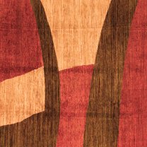 Ahgly Company Indoor Square Abstract Orange Modern Area Rugs, 8' Square