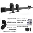 thumbnail image 2 of WINSOON 5FT WinSoon Antique Top Mount Double Sliding Barn Wood Door Hardware Cabinet Kit Black, 2 of 7