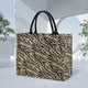 thumbnail image 5 of Bolsa Bolso de mano de yute con estampado de cebra para mujer Bolso de compras de gran capacidad para mujer (02) Ehuebsd  Nuevos Originales, 5 of 6