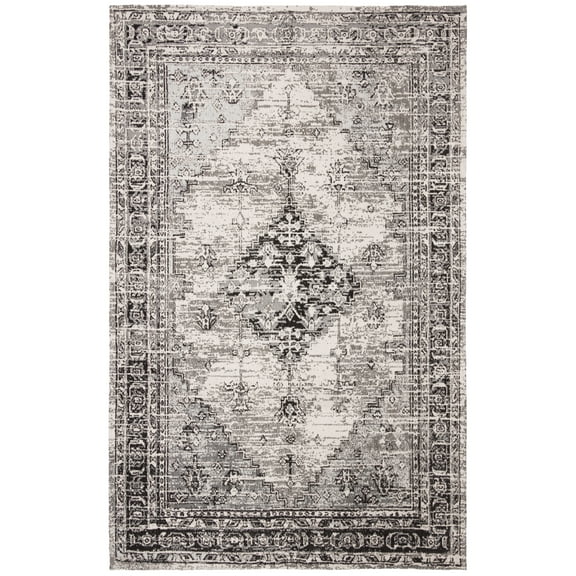 SAFAVIEH Classic Vintage Bedinn Oriental Polyester Area Rug, Grey, 6' x 9'