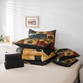 thumbnail image 6 of Manfei Rustic Bear Print 7pcs Queen Bedding,Geometric Plaid Art Bedding Comforter Set Queen,Brown Red,Black Reversible, 6 of 7