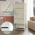 thumbnail image 6 of Pellebant Beige 5-Drawer Dresser Household Vertical Storage Tower Chest, 6 of 8
