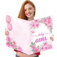 thumbnail image 1 of Tarjeta jumbo para baby shower Idealmuzik, rosa floral para niña, 1 of 7