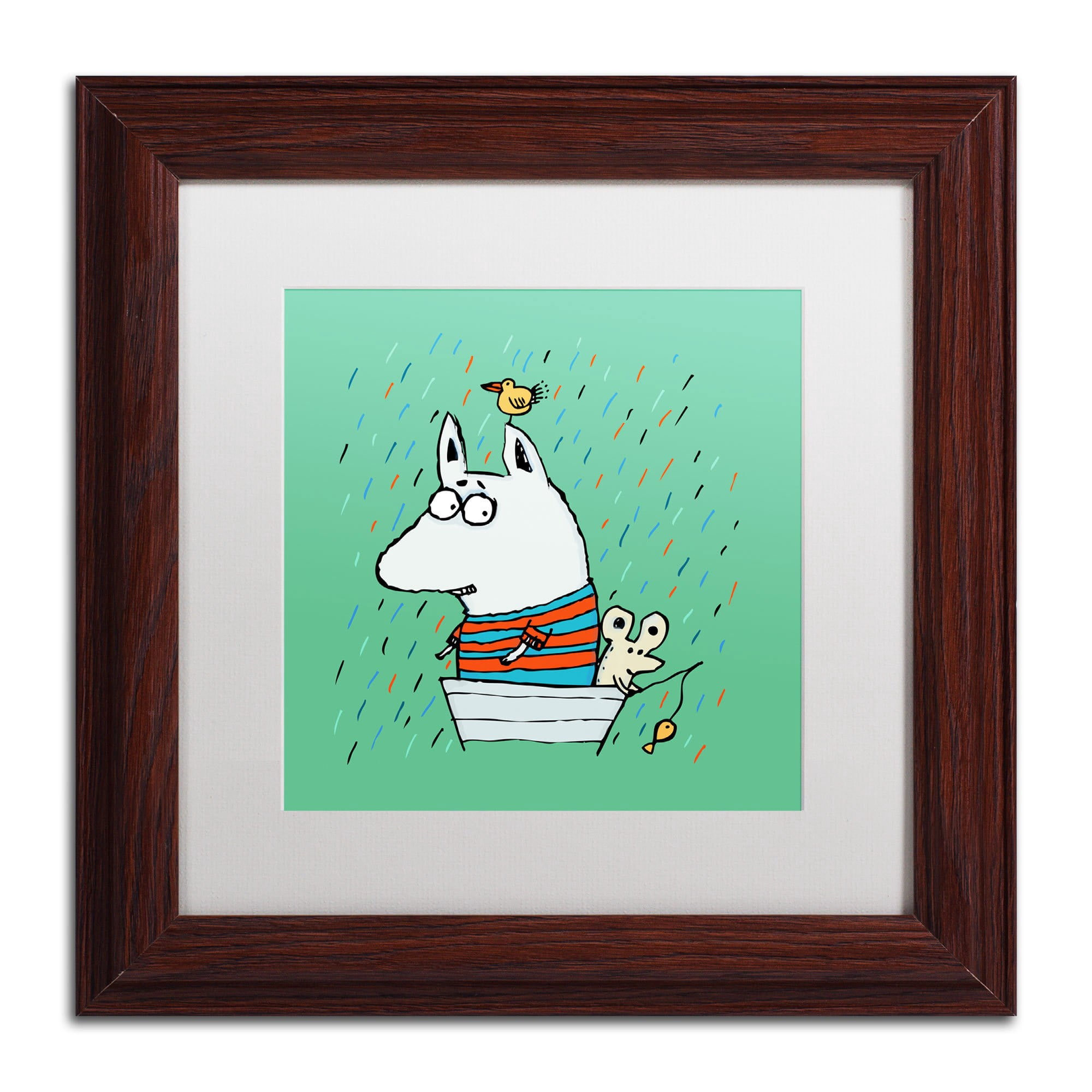 Trademark Fine Art "Lost at Sea" Canvas Art by Carla Martell, White Matte, Wood Frame