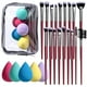 thumbnail image 1 of Set de brochas de maquillaje BS-MALL, 18 unidades, con 5 esponjas y bolsa, 1 of 6
