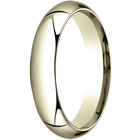 Heavy Mens Ring - Mens 14K Yellow Gold, 5.0mm High Dome Heavy Comfort-Fit Wedding Band