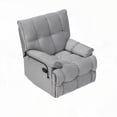 thumbnail image 3 of Gray Solid Wood Single Sofa with Soft Sponge Cushion for Small Living Rooms, 3 of 12