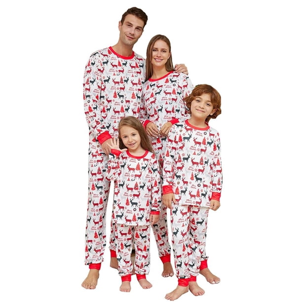 Pijamas de Navidad a juego para toda la familia, ropa de dormir con estampado de ciervo para niños y adultos, Año Nuevo, 2024