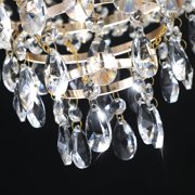 Crystal Chandelier French Empire Pendant Flushmount Ceiling 10 Light Modern Lighting Fixture for Bedroom Hallway Bar Kitchen Bathroom, H28.7 x W21.7, Silver, E12 Base