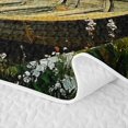 thumbnail image 5 of Feelyou Lake Boat Wooden Landscape Twin Quilt Set for Men Women, Forest Wildflower Scenery Twin Coverlet Set, Gold Green, 2-Piece, 5 of 7