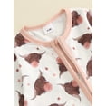 thumbnail image 7 of Suealasg Western Baby Girls Fall Jumpsuit 3 6 12 18 24 Months Infant Girls Long Sleeve Cattle Head Cow Cactus Print Zipped Romper Bodysuits Newborn Autumn Country Coming Home Clothes, 7 of 7