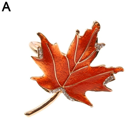 

Diamond Thanksgiving Maple Leaf Napkin Rings Holders Dinner E1 Tableware Z3C1