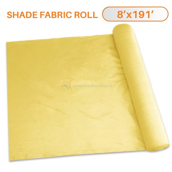 TANG Sunshades Depot 8'x191' Shade Cloth 180 GSM HDPE Canary Yellow Fabric Roll Up to 95% Blockage UV Resistant Mesh Net For Outdoor Backyard Garden Plant Barn Greenhouse