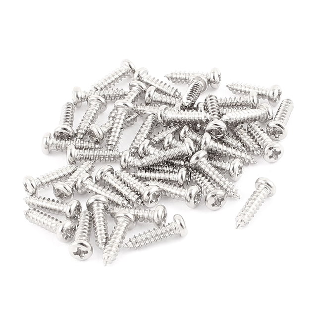Unique Bargains 50 Pcs M2.5x10mm Vis en Acier Inoxydable à Tête Ronde Auto-Tappante