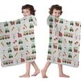 thumbnail image 4 of Cartoon Tractors Carrots Gray Pattern Hooded Bath Towel，60"x35" for Ages 3 To 12 Kids, Quick Dry Lightweight Soft Microfiber Hood Beach Towel Cover Up for Kids, 4 of 7