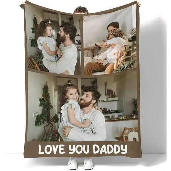 Personalised Blanket Custom Blanket with Photos Text Personalised Blankets for Adults Wedding Gifts Memorial Gift Home Gifts Birthday Gifts for Mum Gifts for Girlfriend (B)