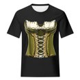 thumbnail image 4 of Pompotops Blouse Décontractée Mode Femme Imprimé Oktoberfest Col Rond T-Shirt Blouse Imprimée Tee Liquidation, 4 of 5