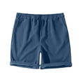 thumbnail image 4 of Mens Retro Corduroy Shorts Summer Casual Adjustable Elastic Waist Solid Color Comfortable Trousers with Pockets Navy L, 4 of 5