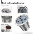 thumbnail image 3 of Reusable K Cups for Coffee Pods - 4 Pack Refillable Stainless Steel Mesh Filter, 5-Hole KCup Universal Metal Ground Coffee Pod, 3 of 7