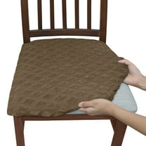 suxuMhao Diamond print Chair Cushion Cover, Slipcovers - Dining Chair Seat Covers Set of 6, Stretchy Dining Chair Cover & Living Room Chair Covers, Universal Size, Khaki, For Daily Use