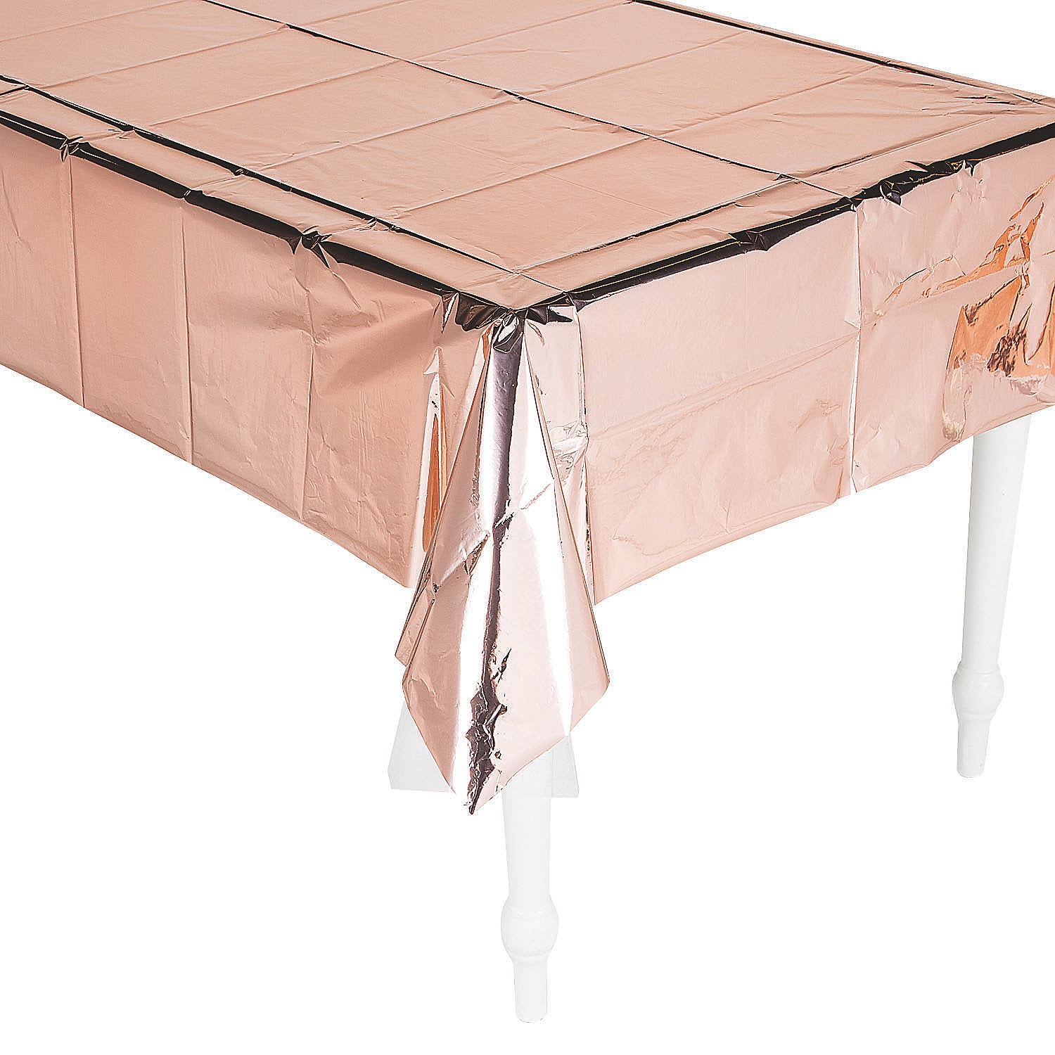 Shiny Metallic Rose Gold Tablecloth Party Supplies 1 Piece