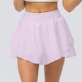 thumbnail image 2 of Riforla Yoga Sports Skirt Loose and Breathable Running Skirt Pants Light Two Piece Fitness Short Skirt Half Skirt Women's Skirts Purple S, 2 of 5