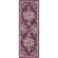 thumbnail image 2 of Unique Loom Alexis Penrose Rug Purple/Brown 2' 2" x 6' Runner Medallion Bohemian Perfect For Bathroom Hallway Mud Room Laundry Room, 2 of 7