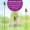 thumbnail image 6 of Home Garden Torch Set of 4, 16oz Outdoor Metal Torch Garden Décor, 59-Inch Upgraded Citronella Torches with 3-Prong Grounded Stake, Metal Light Torches for Party Patio Pathway, 6 of 9