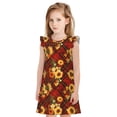 thumbnail image 1 of Vsdgher Chemise de Nuit à Carreaux Rouges Tournesol pour Filles Manches Courtes à Volants Robe de Nuit Pyjama pour Fête Pyjama-Grand, 1 of 6