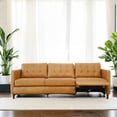 thumbnail image 3 of Ludwig Mid Century Genuine Leather Right-Facing Power Inclining Sofa in Tan, 3 of 7