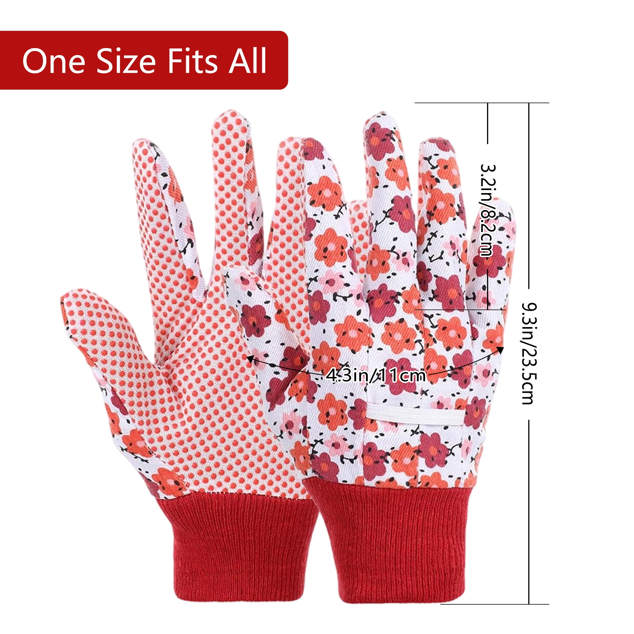 4 Pairs Gardening Gloves for Women Breathable Floral Garden Gloves with Non-Slip Grip Work Glove for Weeding Planting
