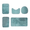 thumbnail image 2 of Blueek Mixed Colors Bath Mats Set - 5Pcs Toilet Mats, 16"x24" Soft Non-Slip Bathroom Rugs, Thick Water Absorbent & Machine Washable, 2 of 6