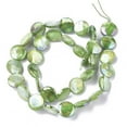 thumbnail image 2 of 10strands Freshwater Shell Beads Strands AB color Plated Dyed Flat Round Lime Green 10~11.5x3~4mm Hole: 1mm 34pcs/strand 15.15 inch, 2 of 2