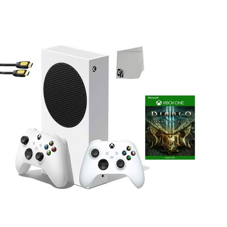 Xbox Series S Video Game Console White with Diablo III Eternal Collection BOLT AXTION Bundle with 2 Controller Used