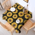 thumbnail image 2 of Black Yellow Sunflower Pattern Square Tablecloth,Waterproof Square Table Cover,Wipeable Spillproof Washable Table Cover for Home Kitchen Party Decor 42"X42"(107x107cm), 2 of 6