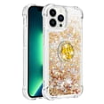 thumbnail image 2 of Funda para iPhone 14 Pro Max con Brillo Líquido Flotante, Purpurina, Parachoques y Anillo Giratorio Soporte, 2 of 5